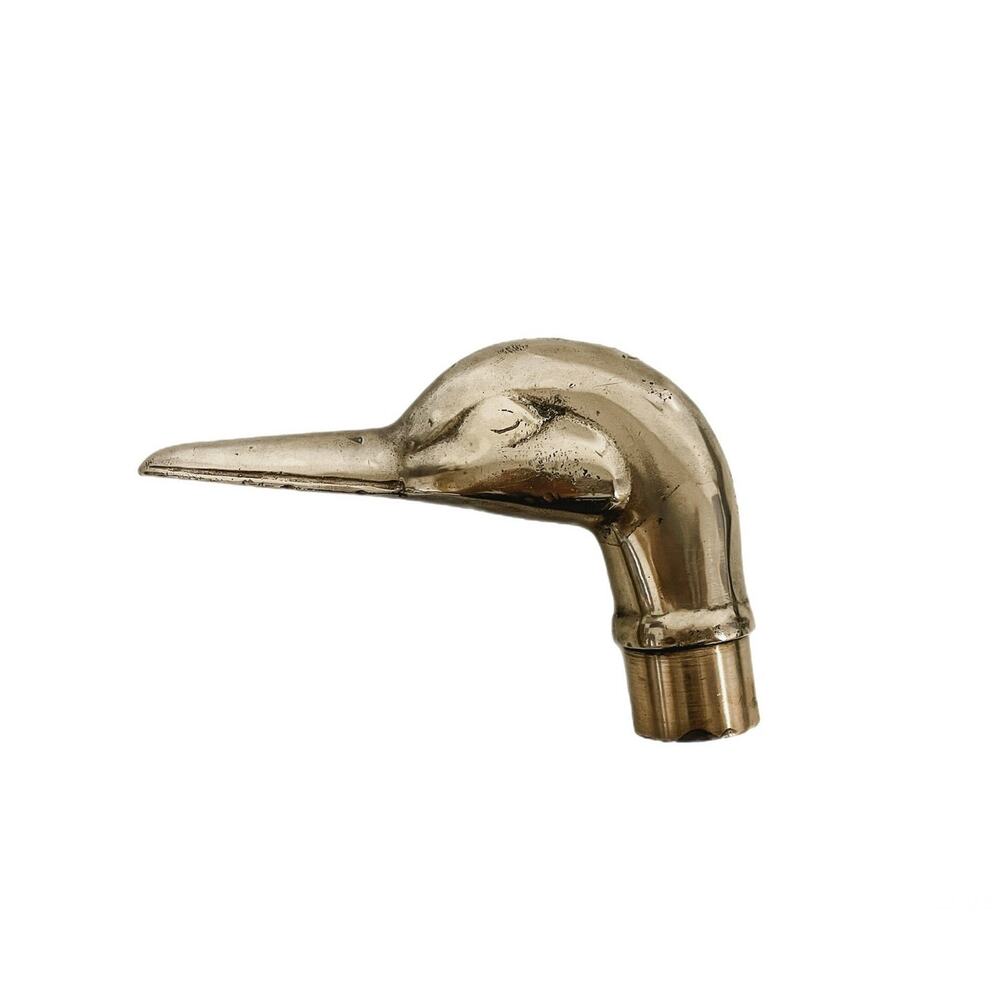 Vintage Brass Duck Bird Head Cane Walking Stick Umbrella Handle Threaded